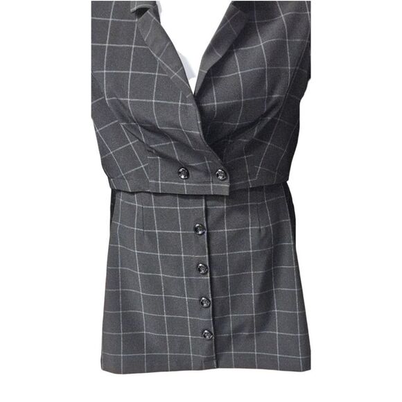 KINGSTON GRAY Juniors 2Pc Black & White Pin- Stripe Skirt Suit Set Size XL - Picture 3 of 16